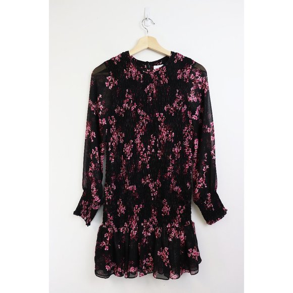 NWT Misa Roisin Smocked Dress Berry Floral Medium - Picture 4 of 8